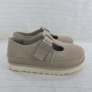 UGG Womens Goldenstar Mary Jane Beige Suede Platform Shoes 1171506 Size 7.5
